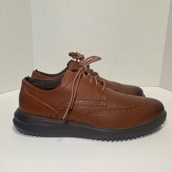 Cole Haan Grand + Leather Wingtip Oxford Brown Mens Shoes size 9.5 - Picture 6 of 11